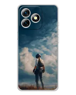 Чехол для Ulefone Note 18 Pro с картинкой «Герой PUBG на скале»