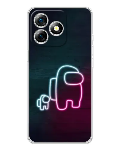 Чехол для Ulefone Note 18 Pro с картинкой «Among Us неон-арт»