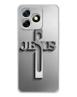 Чехол для Ulefone Note 18 Pro с картинкой «Металлический крест Jesus»