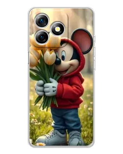 Чохол для Ulefone Note 18 Pro з картинкою «Міккі з тюльпанами»