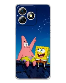 Чохол для Ulefone Note 18 Pro з картинкою «Губка Боб та Патрік вночі»