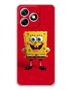 Чохол для Ulefone Note 18 Pro з картинкою «Спанч Боб на червоному»
