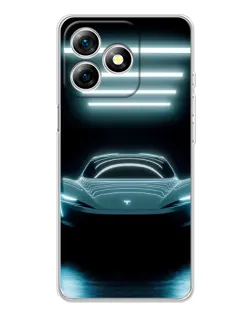 Чохол для Ulefone Note 18 Pro з картинкою «Tesla в неоні»