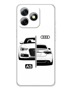 Чехол для Ulefone Note 18 Pro с картинкой «Audi — контрастный дизайн»