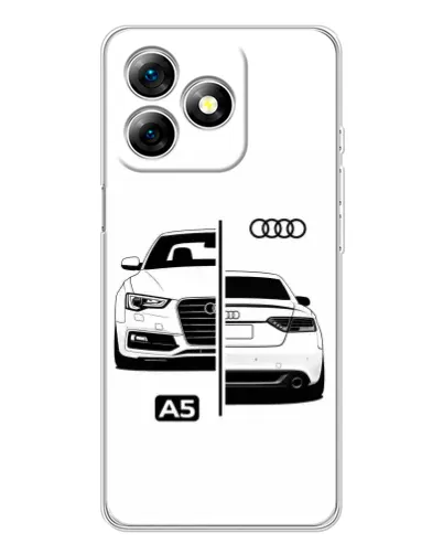 Чехол для Ulefone Note 18 Pro с картинкой «Audi — контрастный дизайн»