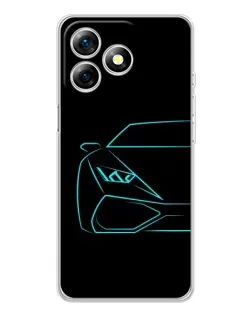 Чохол для Ulefone Note 18 Pro з картинкою «Блакитний силует Lamborghini»