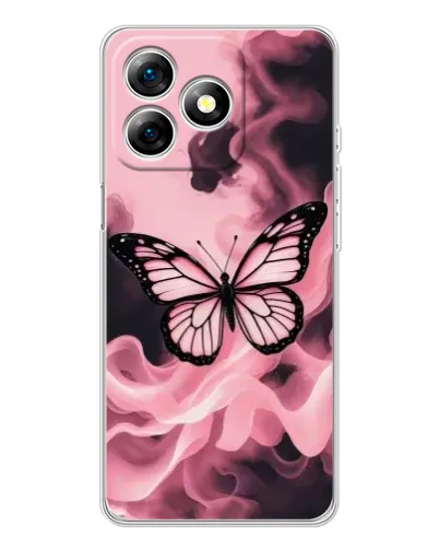 Чехол для Ulefone Note 18 Pro с картинкой «Бабочка в дыму»