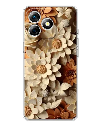 Чохол для Ulefone Note 18 Pro з картинкою «Бежевий флористичний декор»