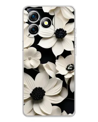 Чохол для Ulefone Note 18 Pro з картинкою «Об'ємні білі квіти»
