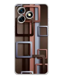 Чехол для Ulefone Note 18 Pro с картинкой «Коричневые объемные квадраты» Чехол для Ulefone Note 18 Pro с картинкой «Коричневые объемные квадраты»