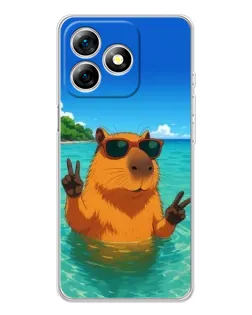 Чехол для Ulefone Note 18 Pro с картинкой «Морская капибара»