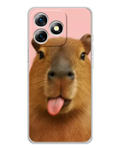 Чехол для Ulefone Note 18 Pro с картинкой «Капибара с языком»