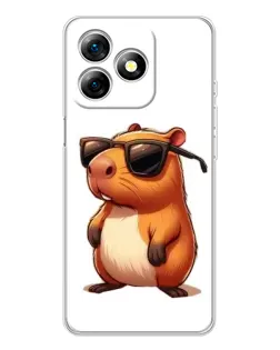 Чехол для Ulefone Note 18 Pro с картинкой «Капибара в очках»