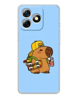 Чехол для Ulefone Note 18 Pro с картинкой «Капибара на скейте»
