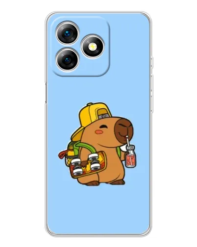 Чехол для Ulefone Note 18 Pro с картинкой «Капибара на скейте»