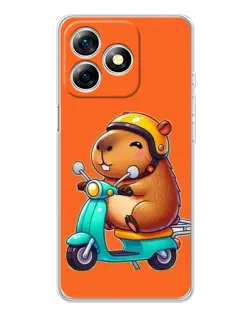 Чехол для Ulefone Note 18 Pro с картинкой «Капибара на скутере»