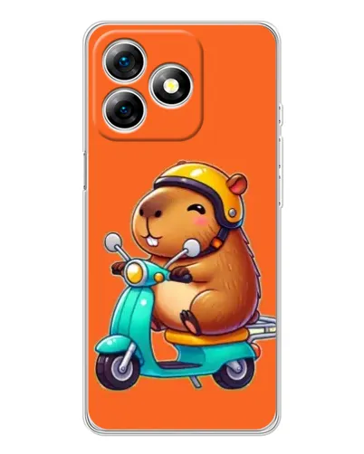 Чехол для Ulefone Note 18 Pro с картинкой «Капибара на скутере»