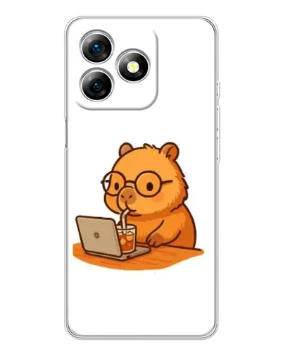 Чехол для Ulefone Note 18 Pro с картинкой «Капибара с ноутбуком»