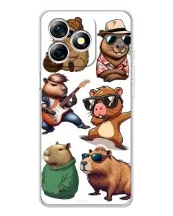 Чехол для Ulefone Note 18 Pro с картинкой «Крутые капибары музыканты»