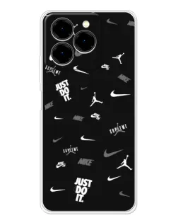 Чехол для Ulefone Note 20 Pro с картинкой «Nike Black Pattern»