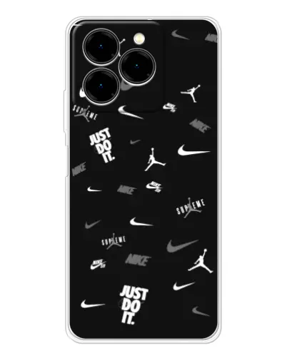 Чехол для Ulefone Note 20 Pro с картинкой «Nike Black Pattern» Чехол для Ulefone Note 20 Pro с картинкой «Nike Black Pattern»