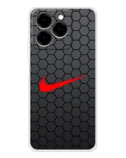 Чехол для Ulefone Note 20 Pro с картинкой «Nike — карбоновая сетка»