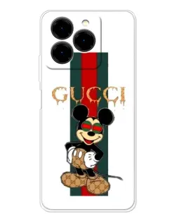Чехол для Ulefone Note 20 Pro с картинкой «Микки Маус Gucci — полосы»