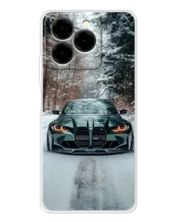 Чехол для Ulefone Note 20 Pro с картинкой «BMW в зимнем лесу»