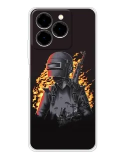 Чехол для Ulefone Note 20 Pro с картинкой «PUBG — огненный силуэт»