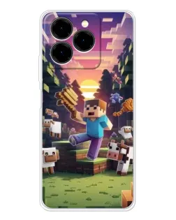 Чехол для Ulefone Note 20 Pro с картинкой «Стив на ферме»