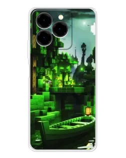 Чехол для Ulefone Note 20 Pro с картинкой «Minecraft лесной пейзаж»