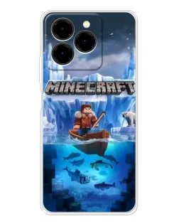 Чехол для Ulefone Note 20 Pro с картинкой «Minecraft ледяной мир»