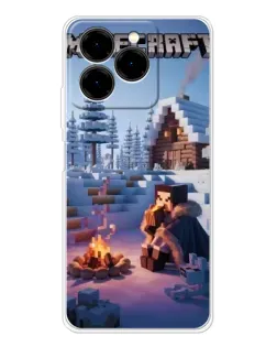 Чехол для Ulefone Note 20 Pro с картинкой «Зимний Minecraft»