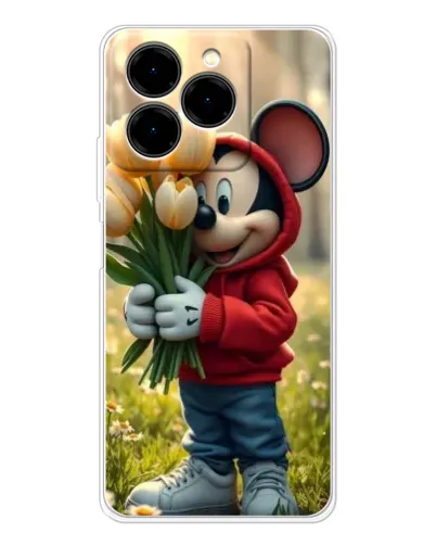 Чехол для Ulefone Note 20 Pro с картинкой «Микки с тюльпанами» Чехол для Ulefone Note 20 Pro с картинкой «Микки с тюльпанами»
