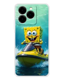 Чехол для Ulefone Note 20 Pro с картинкой «Спанч Боб на гидроцикле»