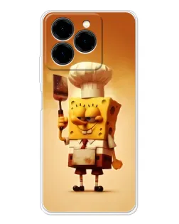 Чехол для Ulefone Note 20 Pro с картинкой «Губка Боб повар»
