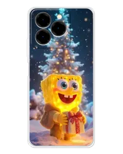 Чехол для Ulefone Note 20 Pro с картинкой «Рождественский Спанч Боб»