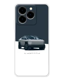 Чехол для Ulefone Note 20 Pro с картинкой «Серебристый Cybertruck Tesla»
