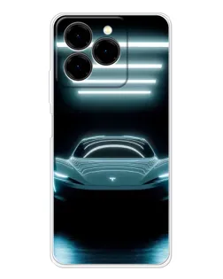 Чехол для Ulefone Note 20 Pro с картинкой «Tesla в неоне»