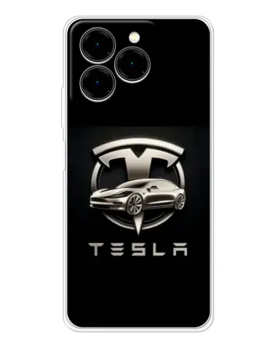 Чехол для Ulefone Note 20 Pro с картинкой «Tesla — серебристое авто» Чехол для Ulefone Note 20 Pro с картинкой «Tesla — серебристое авто»