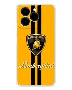 Чехол для Ulefone Note 20 Pro с картинкой «Lamborghini Stripe желтый»