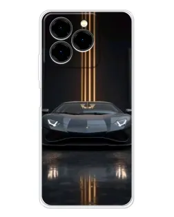 Чехол для Ulefone Note 20 Pro с картинкой «Lamborghini золотые линии»