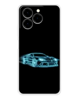 Чехол для Ulefone Note 20 Pro с картинкой «Неоновый контур Lamborghini»