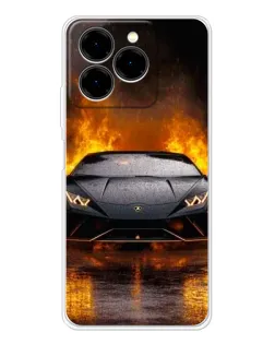 Чехол для Ulefone Note 20 Pro с картинкой «Lamborghini в огне»