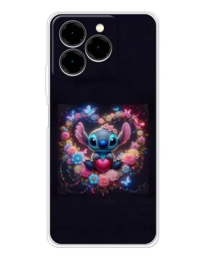 Чохол для Ulefone Note 20 Pro з картинкою «Stitch у квітах»