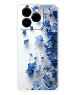 Чехол для Ulefone Note 20 Pro с картинкой «Голубой цветочный каскад»