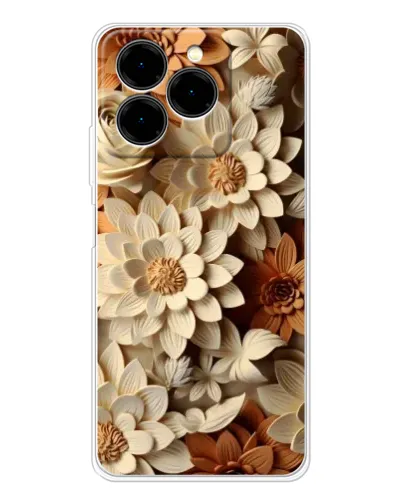 Чехол для Ulefone Note 20 Pro с картинкой «Бежевый флористический декор» Чехол для Ulefone Note 20 Pro с картинкой «Бежевый флористический декор»
