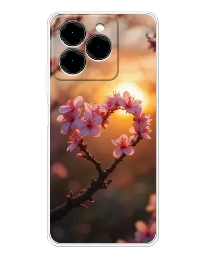 Чехол для Ulefone Note 20 Pro с картинкой «Розовый цвет сердце на фоне заката» Чехол для Ulefone Note 20 Pro с картинкой «Розовый цвет сердце на фоне заката»