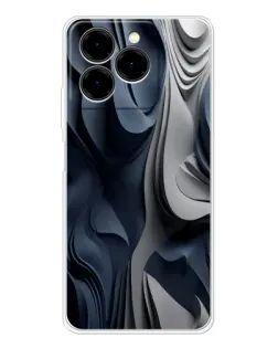 Чехол для Ulefone Note 20 Pro с картинкой «Объемные синие складки»