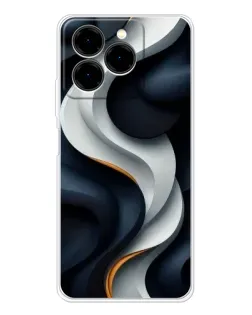 Чехол для Ulefone Note 20 Pro с картинкой «Объемные черно-белые ленты»